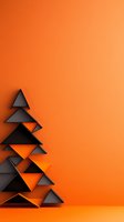 Geometric black and orange triangular shapes stacked on vibrant orange background with shadows, suitable for modern design, web graphics, and marketing materials.