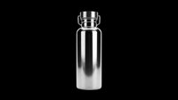 Stainless steel water bottle with striped design, isolated on transparent background. Ready for clipart, print-on-demand, sublimation, t-shirt designs, and product mockups.
