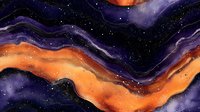 Cosmic abstract background with flowing orange and purple waves against starry black space, featuring dynamic marble-like patterns and ethereal nebula effects.