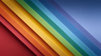 Diagonal rainbow colored stripes creating dynamic layers with shadow effect against dark blue background, modern abstract geometric composition for graphic design.