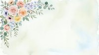 Watercolor floral arrangement with roses, lavender, and eucalyptus leaves in soft pastels on white background, suitable for wedding invitations and greeting cards.