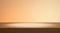 Warm orange gradient background with wooden shelf display surface for product presentation and marketing materials.