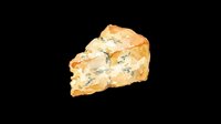 Watercolor blue cheese wedge isolated on transparent background, ready for stickers, print on demand, sublimation, T-shirt design, and food clipart use.