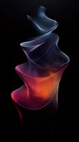 Abstract flowing lines creating dynamic spiral shape with gradient colors from blue to orange on black background, modern digital art design for creative projects.
