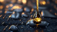 Liquid golden honey dripping from spoon onto dark surface with bokeh light effects, macro photography showing viscosity and natural sweetness in warm ambient lighting.