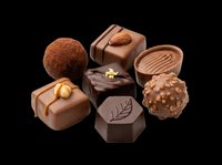 Assorted chocolate candies and truffles isolated on transparent background, ready for design use on t-shirts, stickers, print-on-demand products, and sublimation projects.