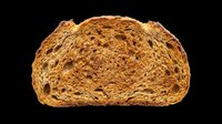 Slice of whole wheat bread with visible grain texture, isolated on transparent background, ready for culinary design, recipe graphics, food packaging, print-on-demand products, and digital food illustrations.