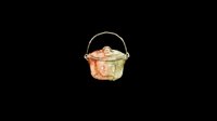 Wicker basket filled with fresh apples and produce, isolated on transparent background. Ready for clipart, t-shirt design, print-on-demand products, stickers, and sublimation projects.