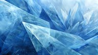 Crystalline blue ice formations with sharp angular shapes creating a frozen abstract landscape for winter themed designs.