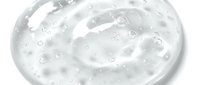 Transparent gel or serum with bubbles and swirls, isolated on white background, ready for cosmetic product packaging and skincare design use.