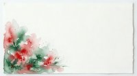 Watercolor floral corner design with red and green flowers on white isolated background, ready for greeting cards, invitations, and stationery projects.