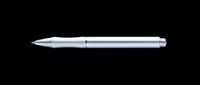 Sleek silver ballpoint pen with fine tip, isolated on transparent background. Ready for design use on t-shirts, clipart, stickers, and print-on-demand products.
