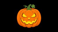 Carved jack-o-lantern pumpkin with glowing yellow face isolated on black background, ready for Halloween designs, greeting cards, and seasonal marketing materials.
