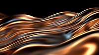 Luxurious flowing copper metallic waves create dynamic abstract background with smooth glossy surface texture and elegant light reflections. For luxury designs.