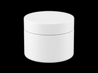 White cosmetic jar with lid isolated on transparent background, ready for design use in product mockups, stickers, print on demand, and packaging clipart.