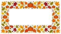 Autumn harvest border frame with pumpkins, fall leaves, and berries isolated on white background, ready for seasonal designs, invitations, and thanksgiving projects.