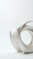 White abstract sculptural forms with curved flowing lines on neutral background for modern interior design and contemporary art projects.