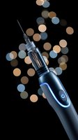 Modern electronic cigarette vaping device with glowing LED light against bokeh background for lifestyle and technology concepts.