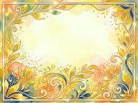 Ornate golden floral frame with swirling leaves and decorative flourishes on cream background, suitable for invitations, certificates, and design layouts.