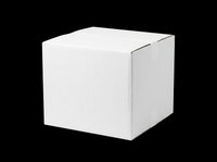 Blank white cardboard box isolated on transparent background, ready for packaging design, branding mockups, product presentations, and print-on-demand applications.