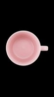 Pink ceramic mug isolated on transparent background, ready for t-shirt design, clipart, stickers, and print-on-demand products.