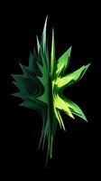 Stylized green leaf burst design isolated on transparent background, ready for t-shirts, clipart, stickers, sublimation and print-on-demand projects.