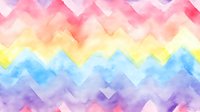 Soft rainbow chevron pattern in watercolor style with blended pastel hues of pink, yellow, blue and purple creates dreamy zigzag background for creative designs.