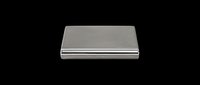 Sleek silver metal clutch wallet isolated on transparent background, ready for fashion design, print-on-demand products, and digital artwork applications.