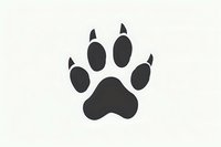 Black dog paw print silhouette isolated on white background. Simple minimalist design for logos, prints, and pet-related projects.