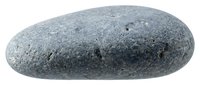 Smooth gray volcanic pumice stone isolated on white background for spa treatments, skincare, and natural exfoliation in wellness and beauty applications.
