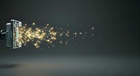 Smartphone emitting golden light particles and digital data streams dispersing into dark space, representing mobile technology, connectivity, and digital transformation for tech concepts.