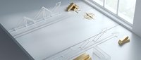 Business growth chart drawn on white paper with wooden blocks and compass, strategic planning concept for corporate development and financial success.