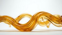 Flowing golden liquid wave with smooth, glossy curves isolated on white background, suitable for luxury branding, cosmetics packaging, and modern design projects.
