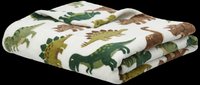 Dinosaur throw blanket with various prehistoric reptiles in green and brown tones, isolated on transparent background. Ready for print-on-demand, sublimation, and merchandise design.