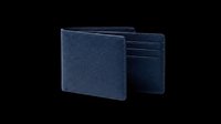 Navy blue leather bifold wallet isolated on transparent background, ready for design use on t-shirts, clipart, stickers, print-on-demand products and sublimation projects.