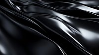 Smooth black satin fabric with elegant waves and folds creating dramatic light reflections and shadows on luxurious textile surface. Suitable for fashion and luxury backgrounds.