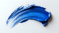 Vibrant blue paint stroke with dynamic texture and flowing movement against white background, showing artistic expression through bold brushwork and gradient tones.