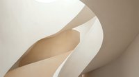 Abstract flowing paper sculpture with curved organic forms in warm beige and cream tones creating elegant shadows and depth for modern design projects.