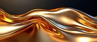 Luxurious flowing gold and silver metallic waves create dynamic abstract background with smooth liquid texture and elegant rippling motion effect.
