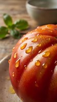 Glossy glazed bundt cake with golden caramel drips on rustic wooden surface with fresh mint leaves and ceramic bowl in soft natural lighting for bakery dessert.