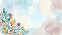 Watercolor floral arrangement with soft pastel leaves and blooms in corner design, isolated on white background for greeting cards, invitations, and decorative projects.