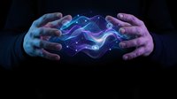 Hands protecting glowing digital brain with neural network connections and data flow visualization for artificial intelligence and technology concepts.