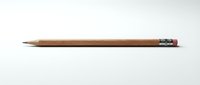 Wooden pencil with pink eraser isolated on white background, ready for design use on educational materials, stationery designs, and school-related graphics.