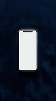 Smartphone with blank white screen on dark blue textured background, ready for app mockups, web design, and marketing presentations.
