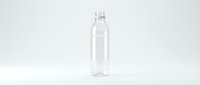 Clear plastic water bottle isolated on white background for product design and commercial use.