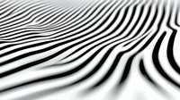 Abstract black and white wavy striped pattern creating optical illusion effect with curved lines and dynamic perspective, modern minimalist design background.