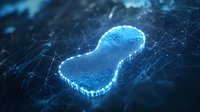 Glowing digital footprint surrounded by network connections on dark background represents digital identity and tracking in modern technology era.