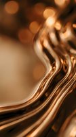 Copper pipes with warm bokeh lights creating elegant industrial atmosphere for plumbing heating and construction projects.
