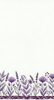 Purple wildflower border with lavender and botanical elements on cream background for wedding invitations and feminine design projects.