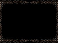 Elegant rose gold foliage border frame on black background with delicate leaf branches creating decorative rectangular space for text or design elements.